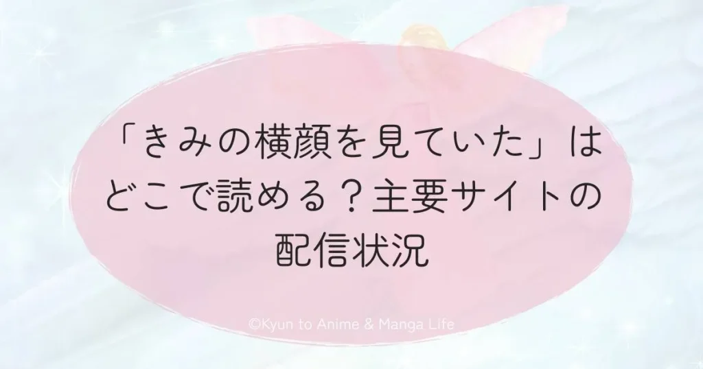 「きみの横顔を見ていた」はどこで読める？主要サイトの配信状況