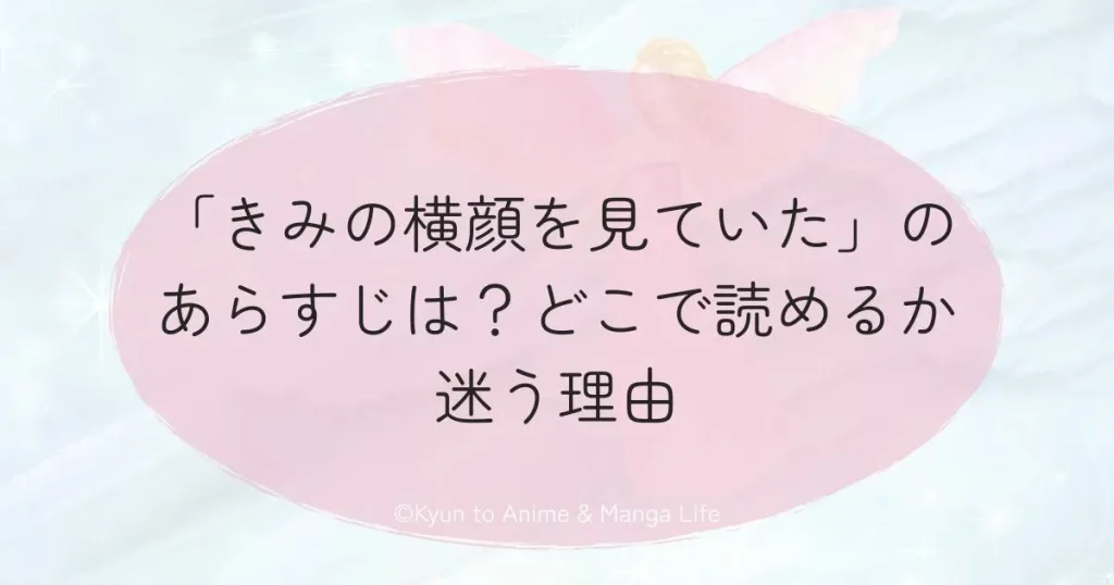 「きみの横顔を見ていた」のあらすじは？どこで読めるか迷う理由