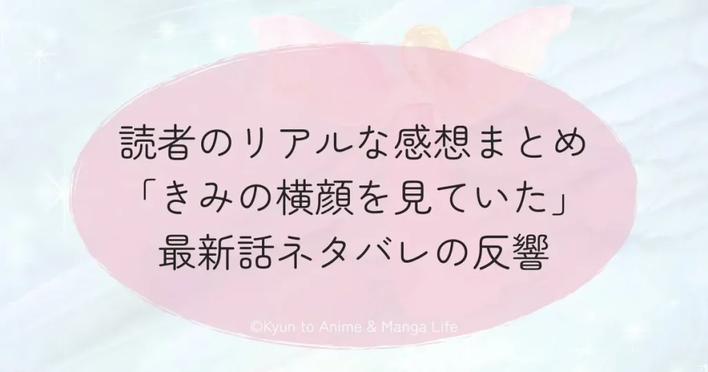 読者のリアルな感想まとめ「きみの横顔を見ていた」最新話ネタバレの反響