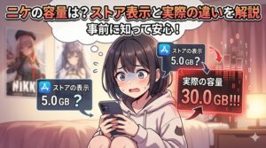 ニケの容量は何GB？ストア表示と実際の違いを解説
