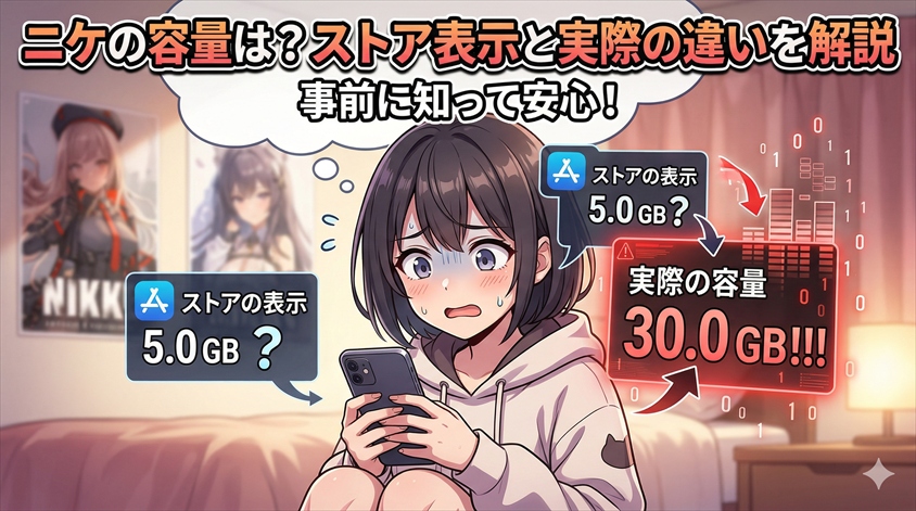 ニケの容量は何GB？ストア表示と実際の違いを解説
