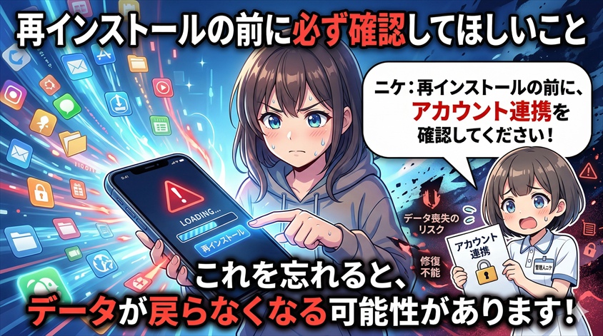 再インストールの前に必ず確認してほしいこと