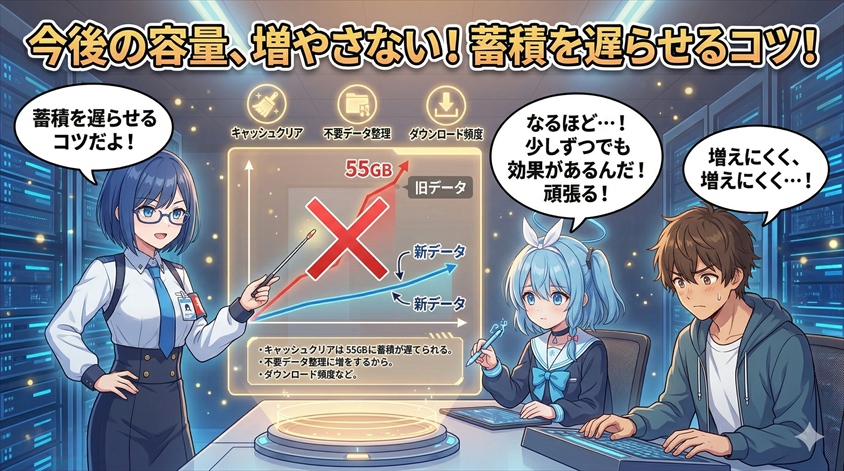 今後の容量を増やしにくくするには?