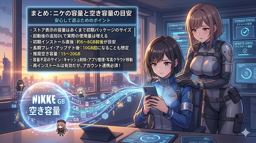 まとめ：ニケの容量と空き容量の目安