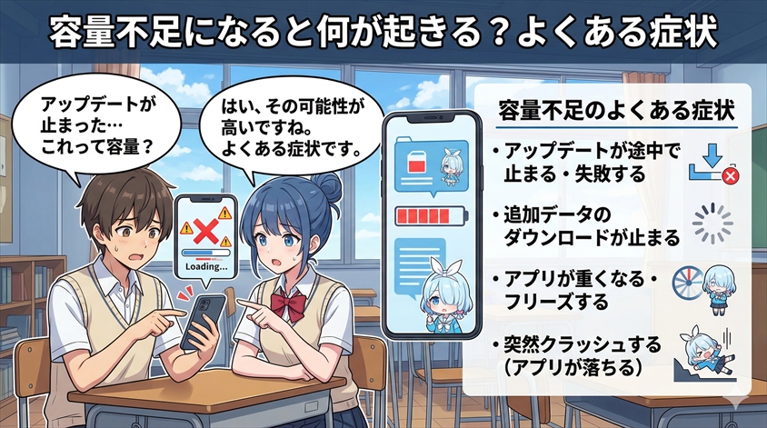 容量不足になると何が起きる?よくある症状