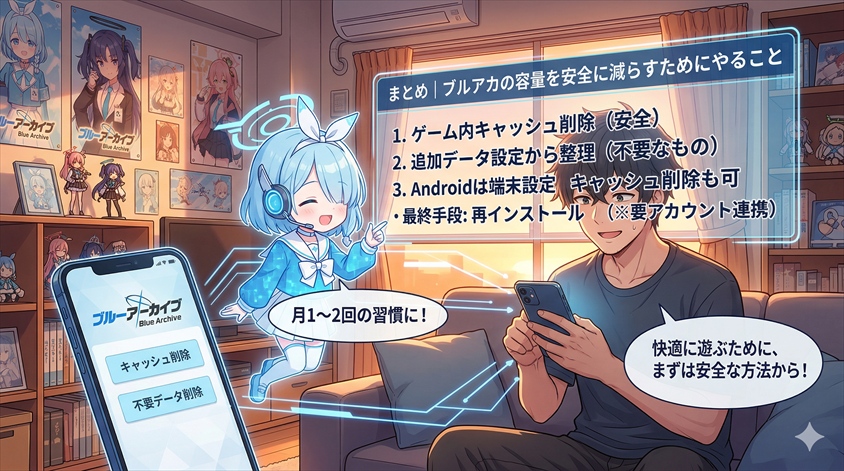 まとめ|ブルアカの容量を安全に減らすためにやること