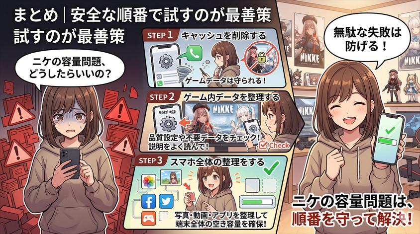 まとめ｜安全な順番で試すのが最善策