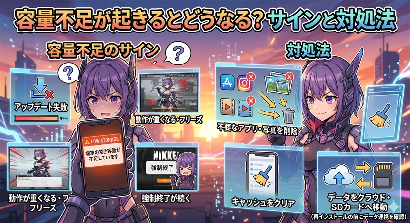 容量不足が起きるとどうなる？サインと対処法