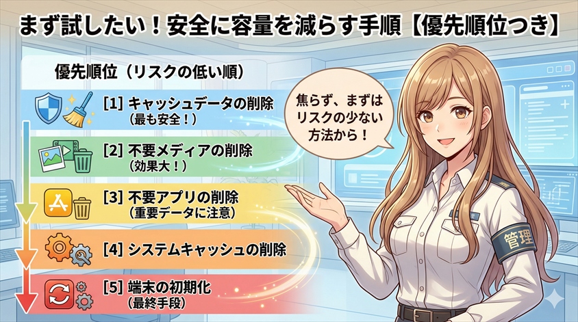 まず試したい！安全に容量を減らす手順【優先順位つき】