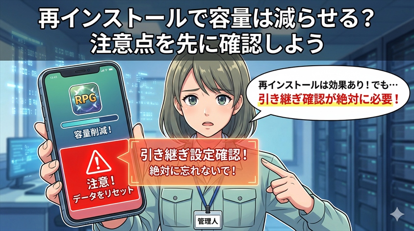再インストールで容量は減らせる?注意点を先に確認しよう